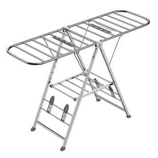 四万公里不锈钢落地衣架带轮超强承重家用可折叠式晾衣架阳台晒被