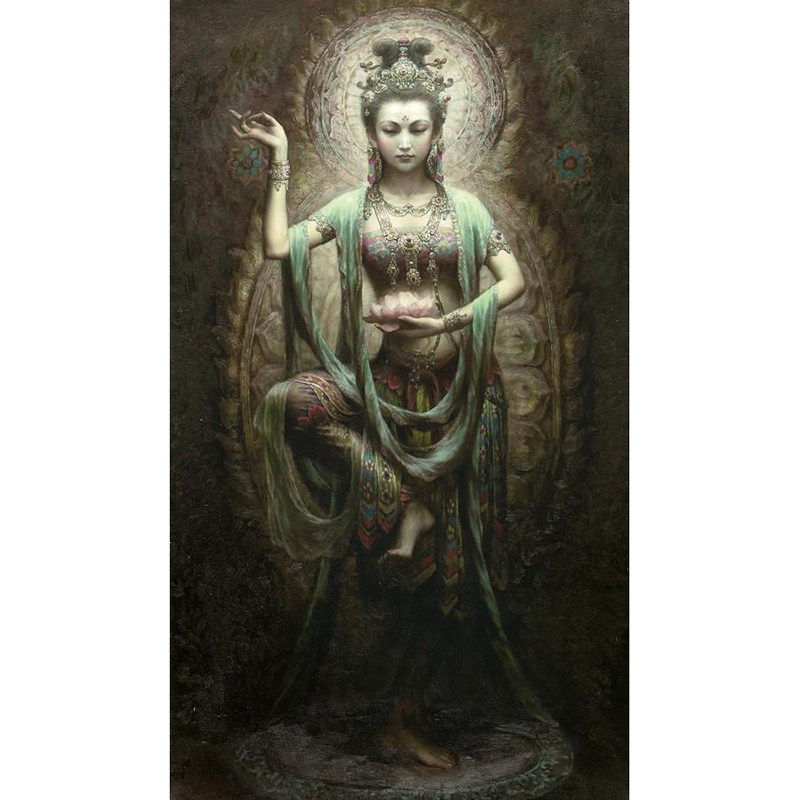 套件人物壁画十字绣观音