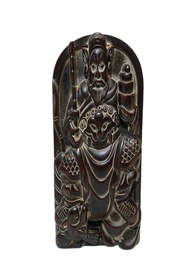 道用品老桃木令牌武财神赵公明精雕桃木木令牌道家用品