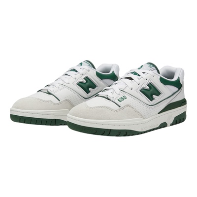 NEW BALANCE NB官方男女款低帮白绿经典休闲板鞋BB550WT1