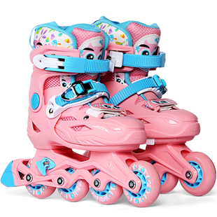 动感威武V5羽轮滑鞋儿童溜冰鞋男女初学者滑冰鞋四码可调直排轮