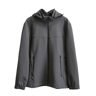 男士磨毛抓绒立领连帽可拆卸外套 防风保暖夹克男款上衣 秋款k