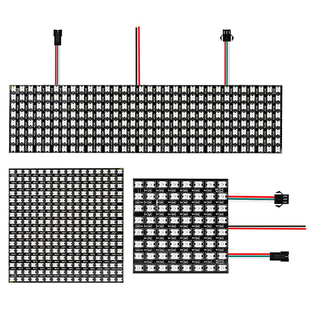 LED全彩WS2812B可编程8X8 8X32 16X16 11X44 22X22智能5V像素软屏