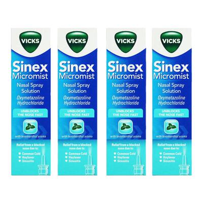 欧洲直邮英国药房VICKS快速缓解感冒花粉热鼻窦炎鼻塞通鼻15ml*4