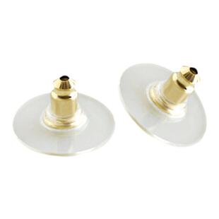 子弹头耳堵18K铜镀金大号飞碟防滑银玫瑰金属保色耳钉塞后堵耳帽