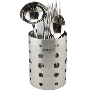 出口德国304不锈钢筷子筒筷子笼西餐刀叉勺子厨具收纳筒罐加厚