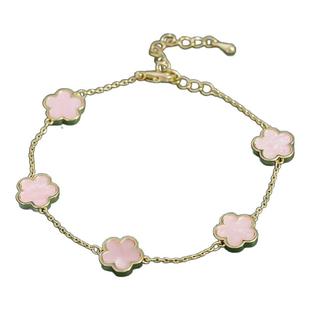 跨境热卖五瓣花五叶草手链女欧美时尚五叶花手链个性简约百搭手饰