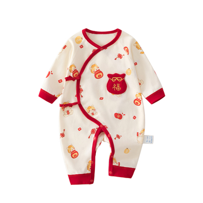 棉恋森新生婴儿衣服春秋冬连体衣