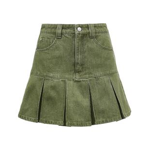 绫致Vero Moda牛仔短裙春夏新甜美时尚街头风高腰A版百褶半身裙