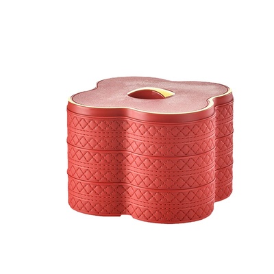 轻奢仿皮果盘家用多层干果盒