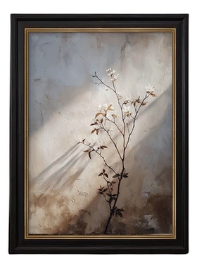 素枝向阳法式中古风纯手绘油画客厅装饰画肌理玄关复古挂画餐厅画