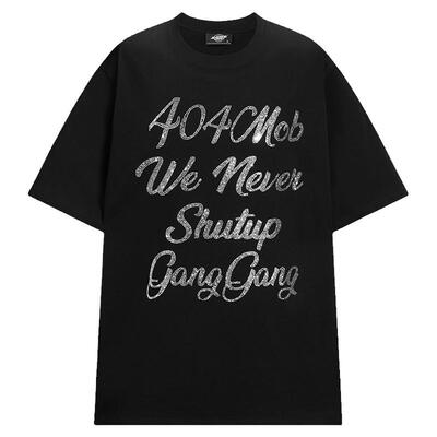 404MOBins潮流字母烫钻情侣T恤