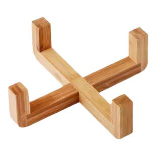 增高木架水仙花陶瓷花盆木架水碗加高架子宠物木头抬高架盆栽底座