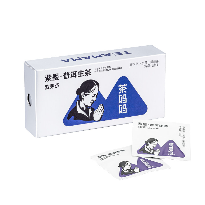 茶妈妈紫墨普洱生茶小方片80g