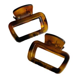 半扎发抓夹小号琥珀色2025新款高级感后脑勺半丸子头鲨鱼夹子头饰