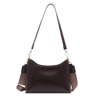 高级感复古时尚宽肩带单肩腋下包