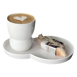 北欧极简纯白陶瓷杯碟咖啡杯早餐甜品盘餐具dirty意式拉花拿铁杯