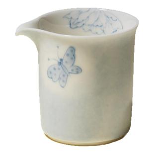 里作青花手绘蝴蝶公道杯日式创意高端陶瓷分茶器家用功夫茶具茶海