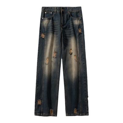 潮流阔腿破洞长裤牛仔裤HEYBIG