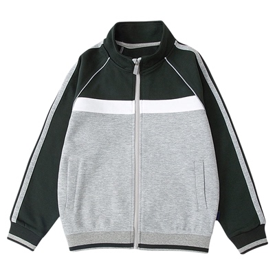 伊顿中小学生校服学院春秋纯棉舒适运动服墨绿浅灰棒球服校服套装