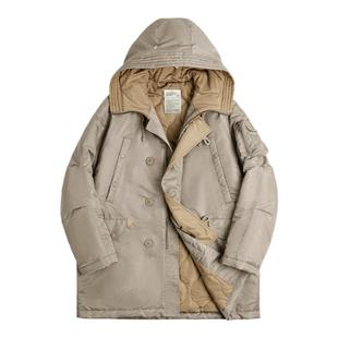 马登工装 美式N3B飞行员夹克棉服军事风加厚中长款连帽外套男秋冬