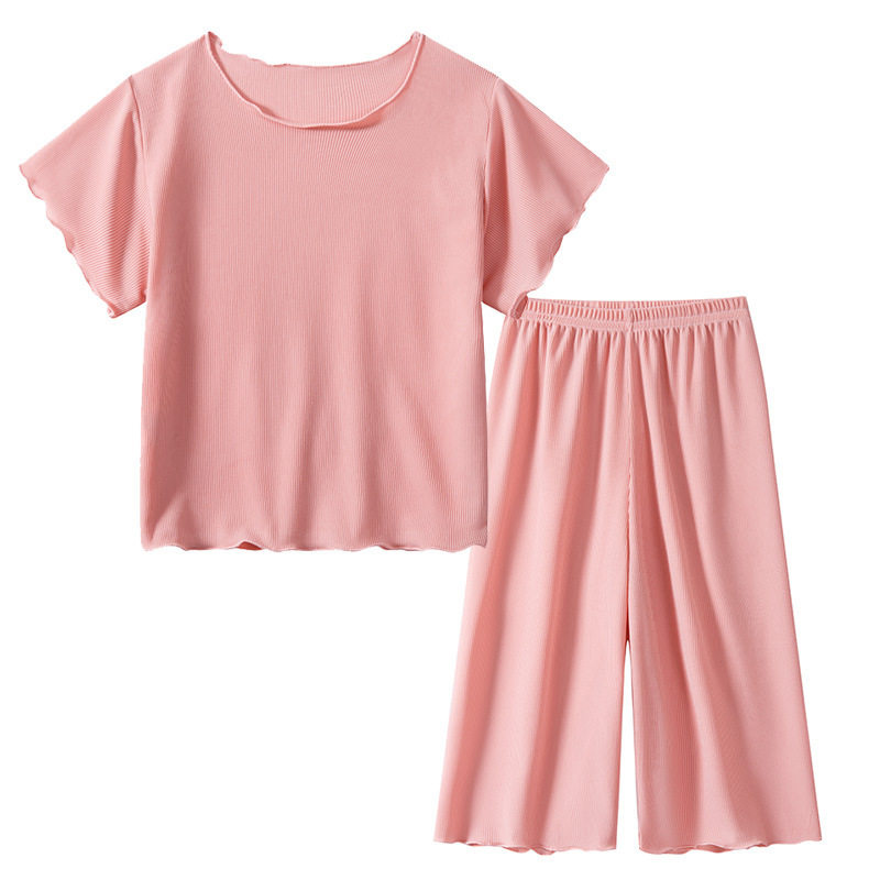 夏季薄款母女亲子短袖家居服套装