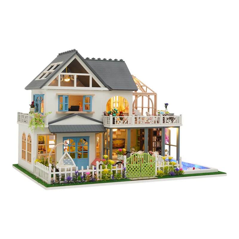 美代diy小屋星语花漾木质手工拼装建筑大型欧式花园别墅玩具创意