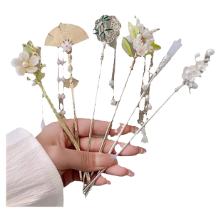 女童马面裙流苏发钗儿童汉服新中式步摇簪子女高级感国风盘发发簪