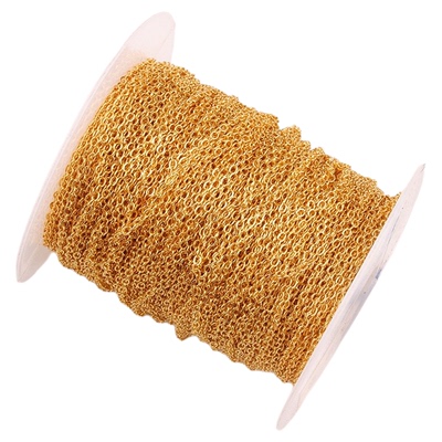 18K14K包金保色扁O十字链