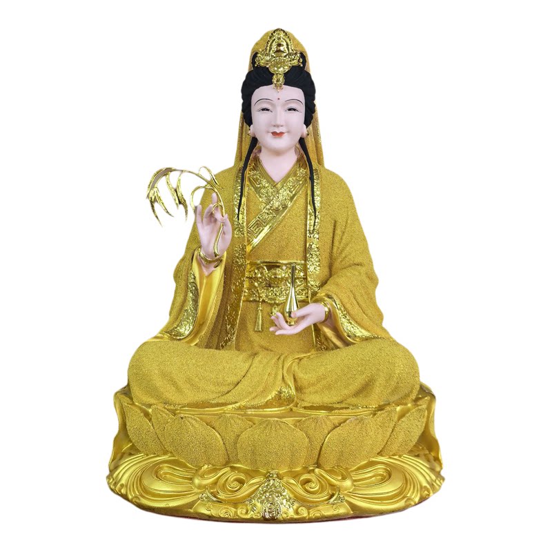 观音佛像树脂仿铜彩观音菩萨佛像南海观世音娘娘像观音菩萨