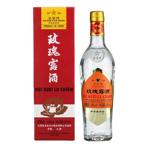 金星牌玫瑰露酒大方玻54度清香型高度礼盒装天津特产白酒整箱