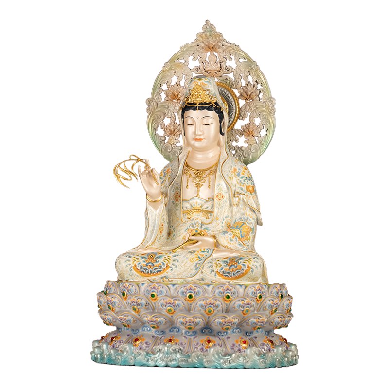 康盛黄铜供奉摆件中式观世音菩萨