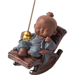 陶瓷摇摇椅小道士线香炉家用室内香插香座禅意茶室桌面香薰炉摆件