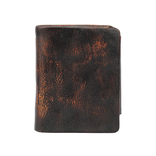 新款真皮短款钱包头层牛皮复古做旧手工擦色零钱包休闲多卡位钱夹