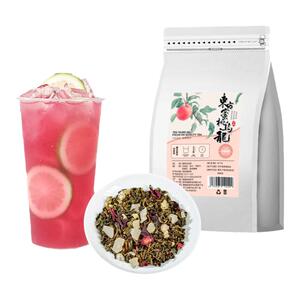 粉色蜜桃乌龙茶汤摆摊网红饮品