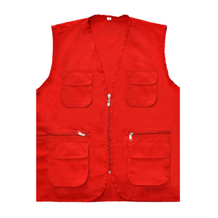 社区服务队巾帼志愿者红马甲研学广告文化衫宣传工作服装定制logo