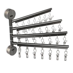 吸盘袜子晾晒架旋转折叠晒袜子神器家用阳台多夹子内衣裤晾衣架子