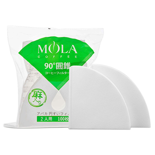 MOLA日本进口三洋手冲咖啡过滤纸滴漏式滤纸V60加厚麻纤维100片