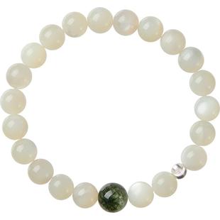 iSTONE/石头记天然白月光手串绿发晶手链女款月光石新中式高级感