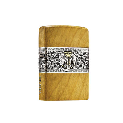 正品zippo打火机如意吉象胡桃木