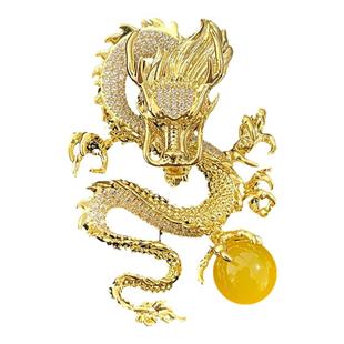 中国风生肖龙形胸针设计感小众高级感轻奢女精致复古男士西装西服