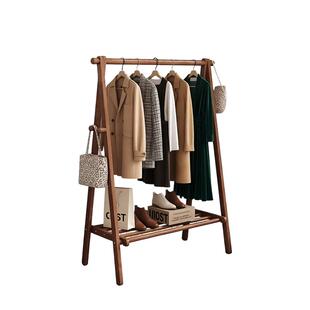 卧室落地挂衣架2025新款衣帽架全实木床尾晚上放衣服神器次净衣架