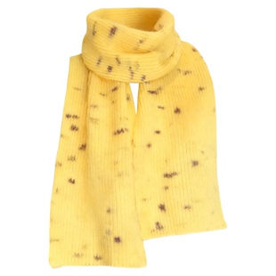 复古黄色波点丝巾女2025新款系脖薄款高级感时尚披肩外搭围巾装饰