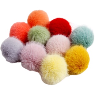 新DIY饰品配件仿水貂毛球珠子吊坠耳饰挂件毛毛球材料钥匙扣卡