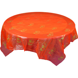 一次性餐桌布台布加厚金福字喜字商家用园桌方桌结婚酒席露营野餐