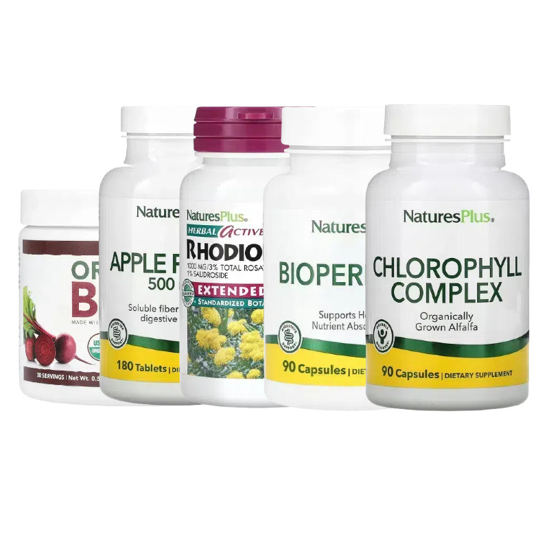 NaturesPlus苹果果胶有机甜菜叶绿胡椒素10大蒜欧芹油扫罗玛布尔