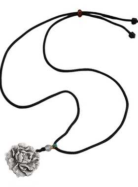 牡丹花项链男女同款复古吊坠时尚潮流国风小众设计感高级感送礼物