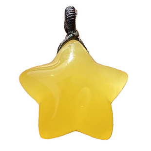 储时手造天然琥珀蜜蜡五角星星吊坠项链幸运星星情侣闺蜜配饰挂件