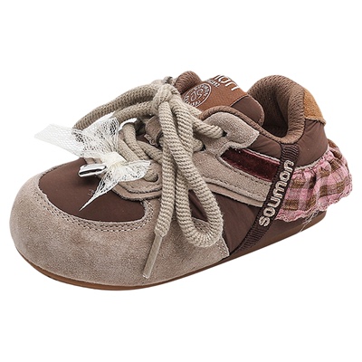 书萌真皮蝴蝶结儿童德训阿甘鞋