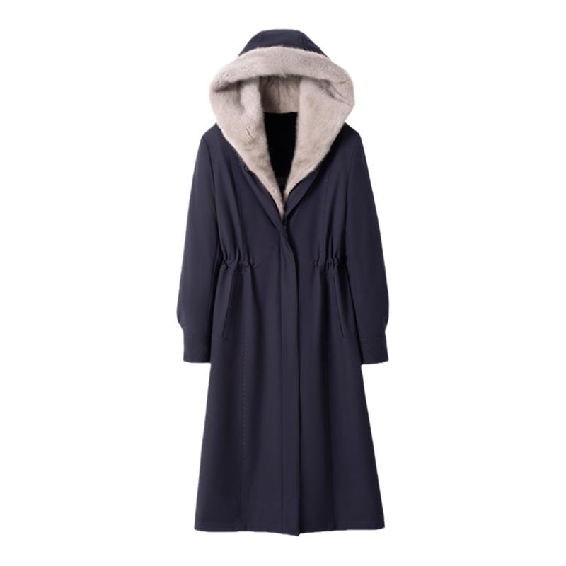 貂皮内胆派克服可拆卸整貂尼克服
